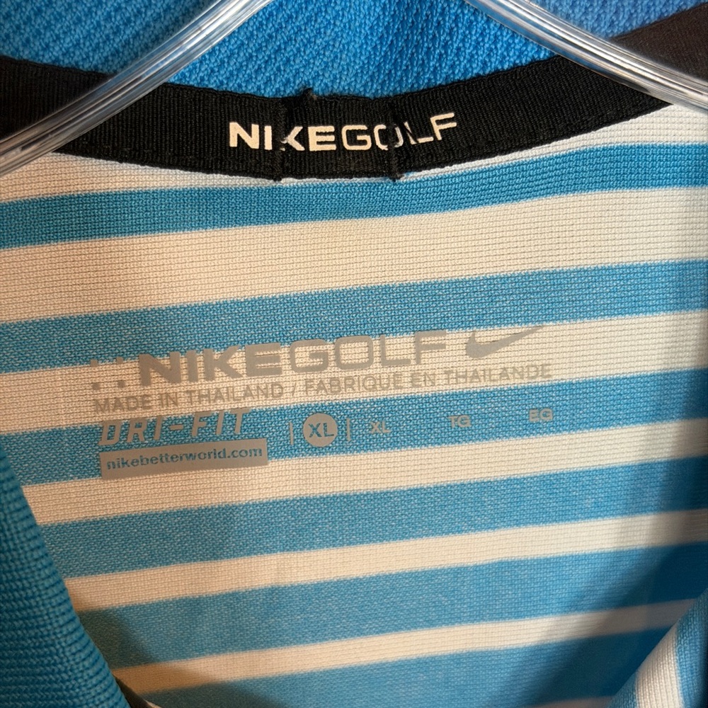 Nike Kids Blue and White‎ Striped Polo - Picture 5 of 5